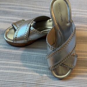 Donald J. Pliner Metallic Wedge Sandals